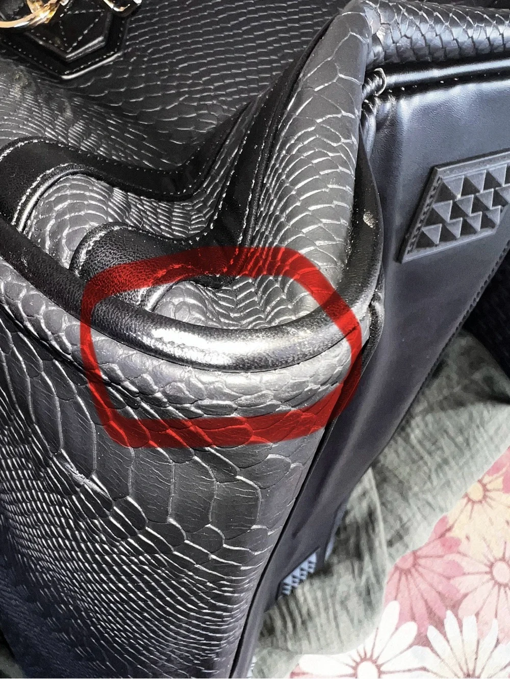 Black Vegan leather Weekender bag
